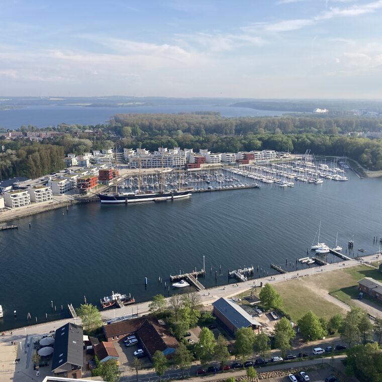 Küstenort von oben